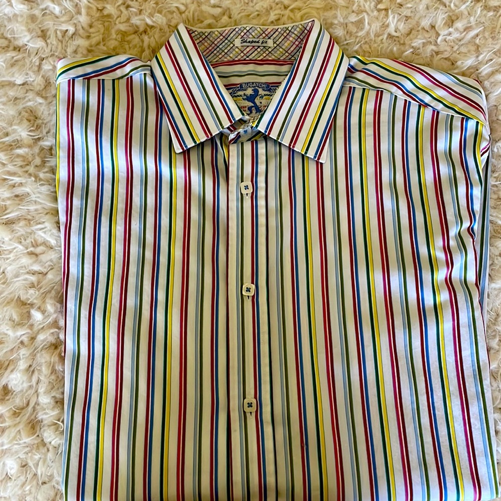 Cotton candy stripe cotton shirt.